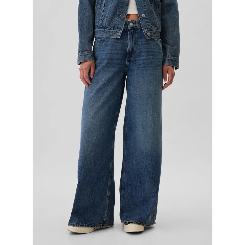Gap Baggy Dani Jeans US 8/29 Regular Blue Dark Wash Denim Relaxed Fit NWOT 2025